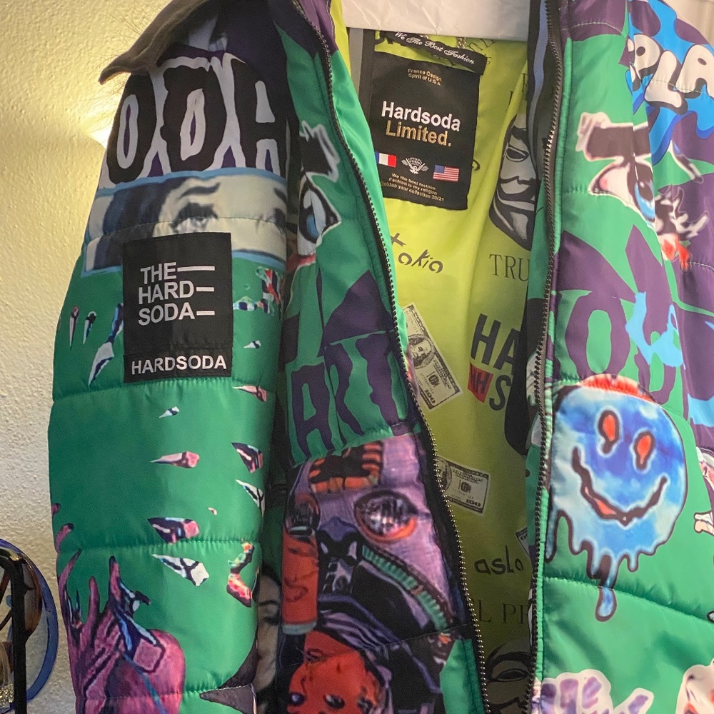 COPY - green psycho polyester jacket(pre-owned)unisex